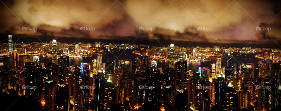 Hongkong skyline at night
