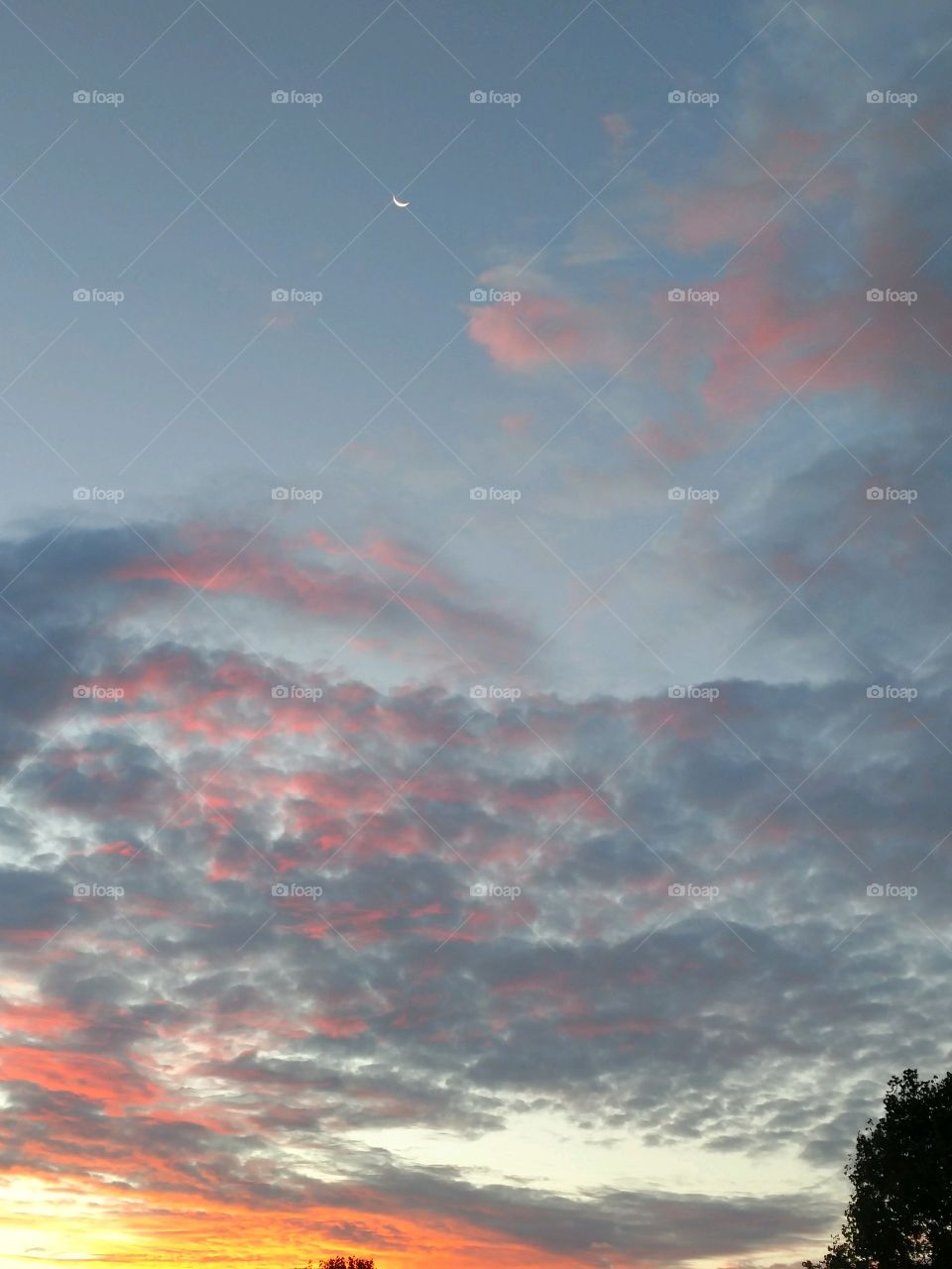 moon clouds fluffyblue