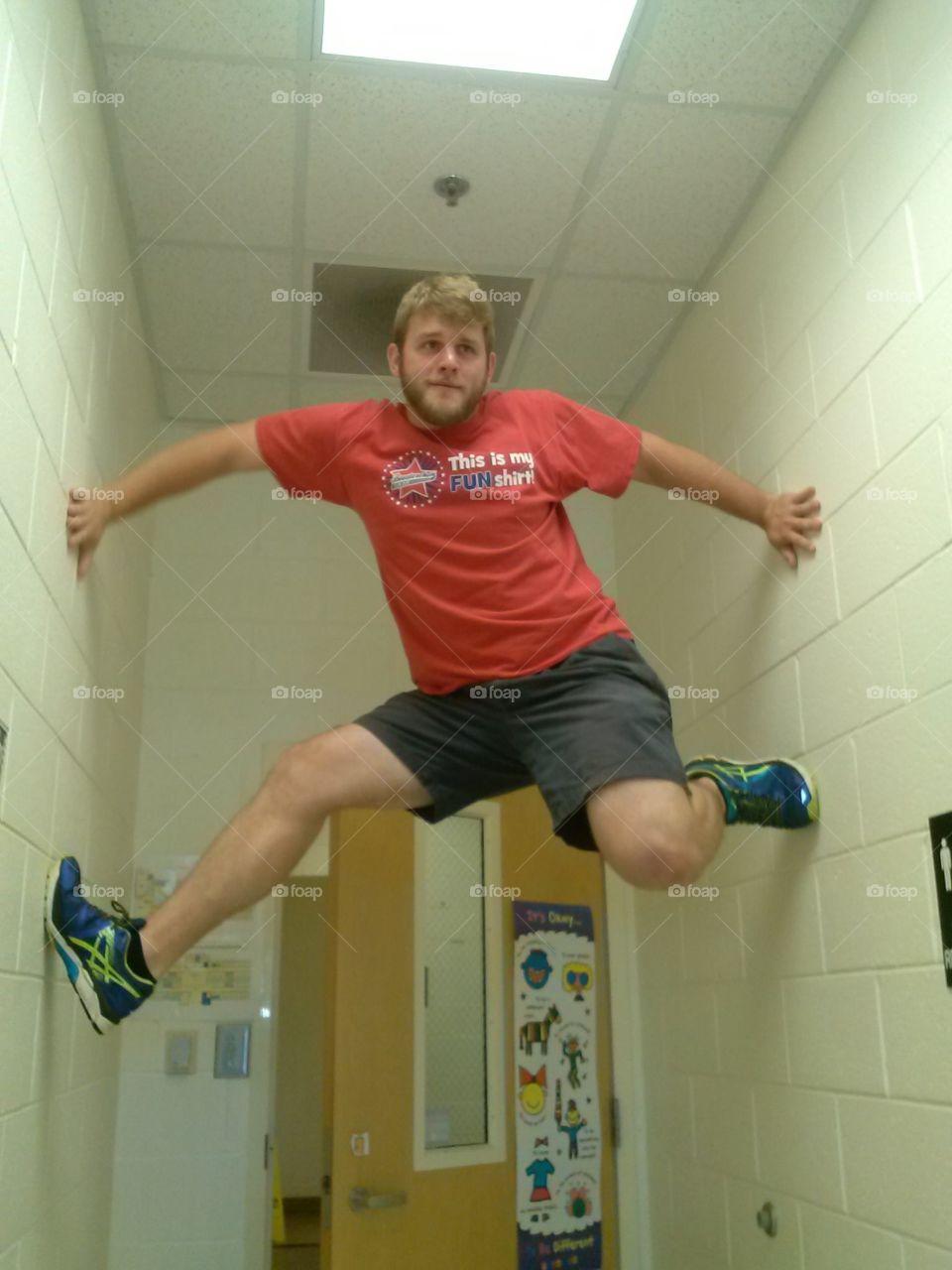 Hanging around. My son at school.. This is what the teachers do when the kids are not in school lol...