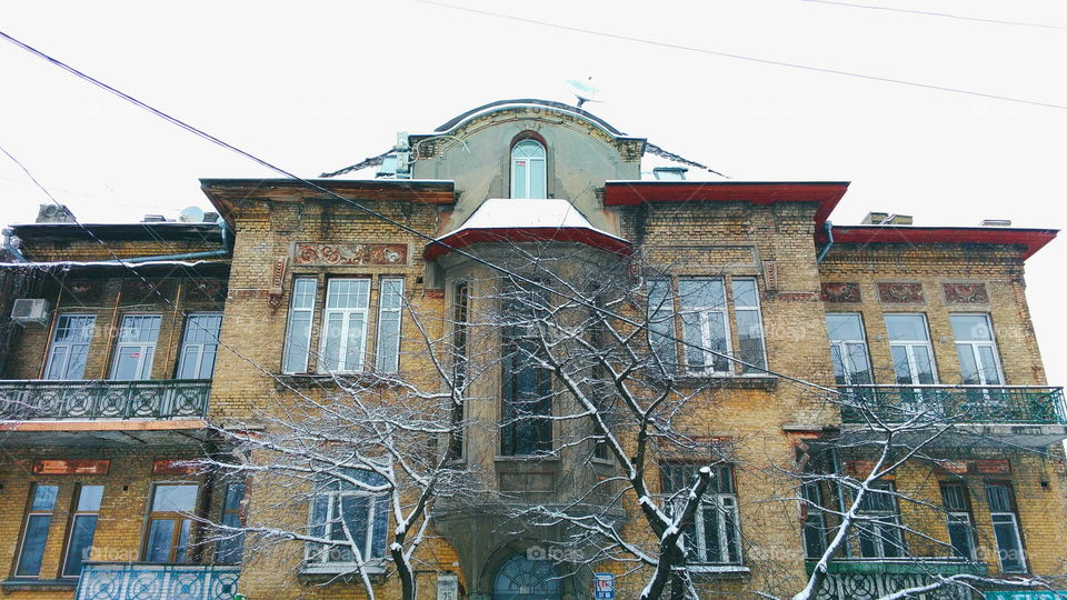 architecture of the old building in the city of Kiev