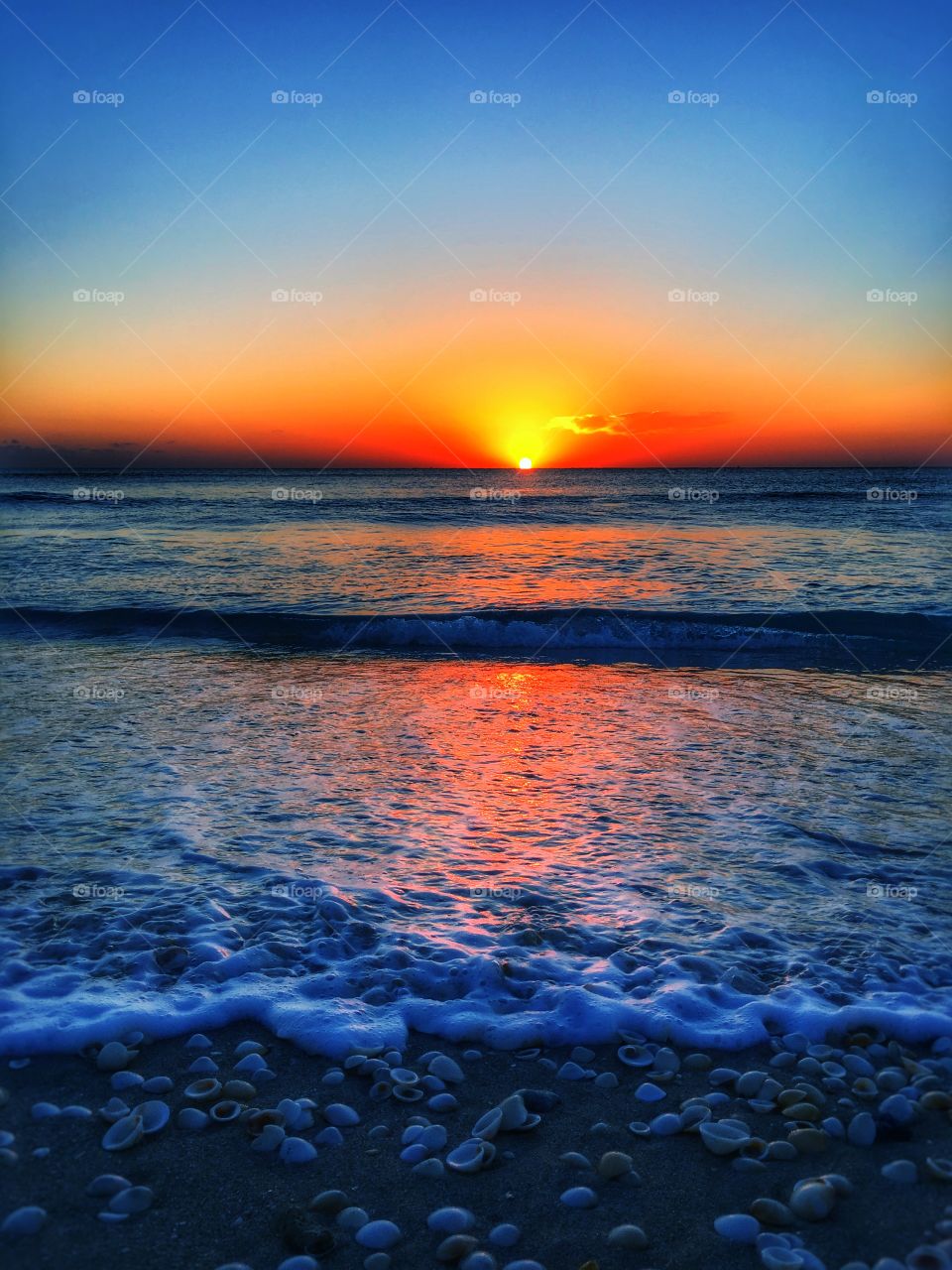 View of beach during sunset