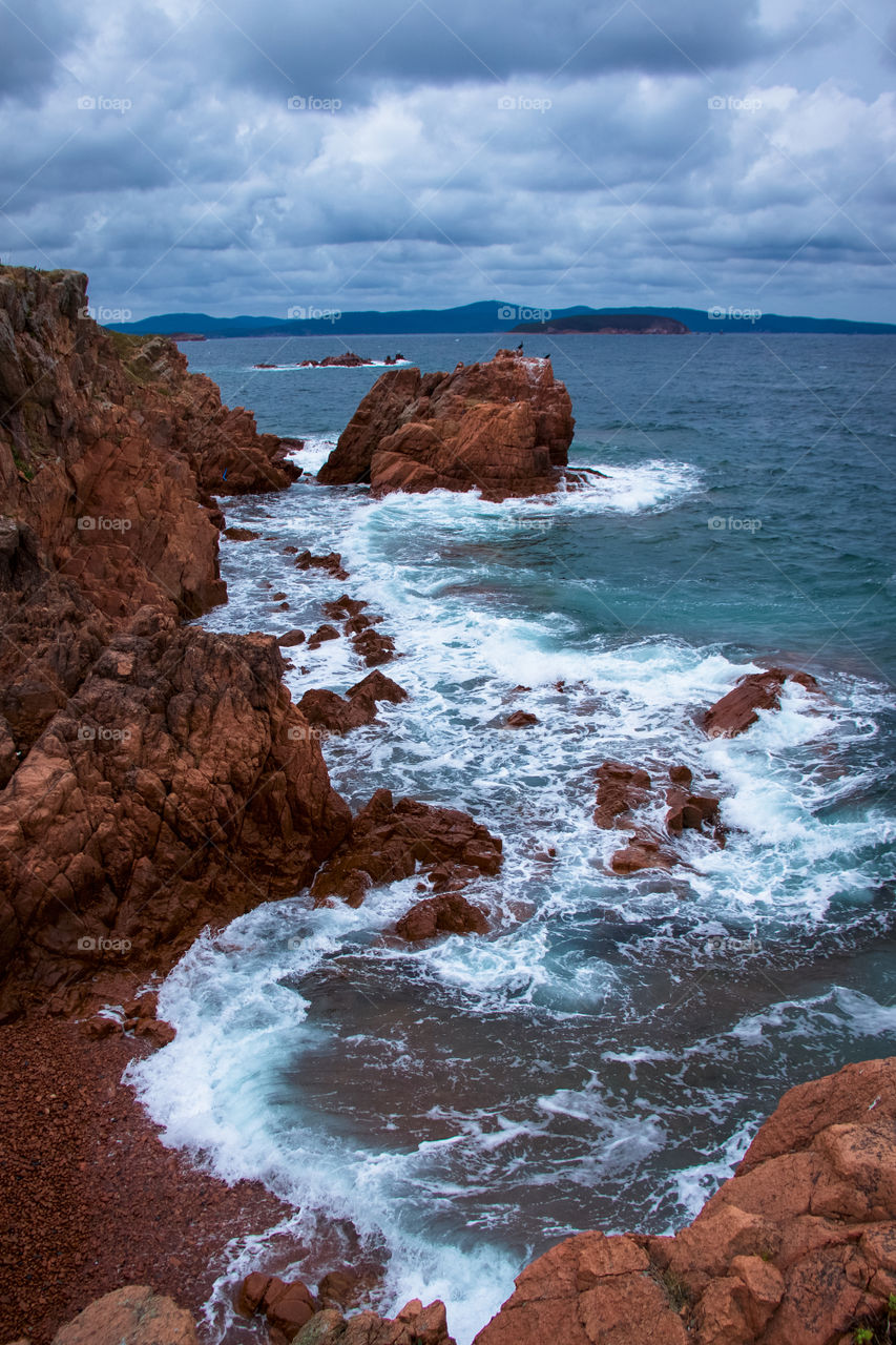 Landscape of a beautiful rocky coastline.