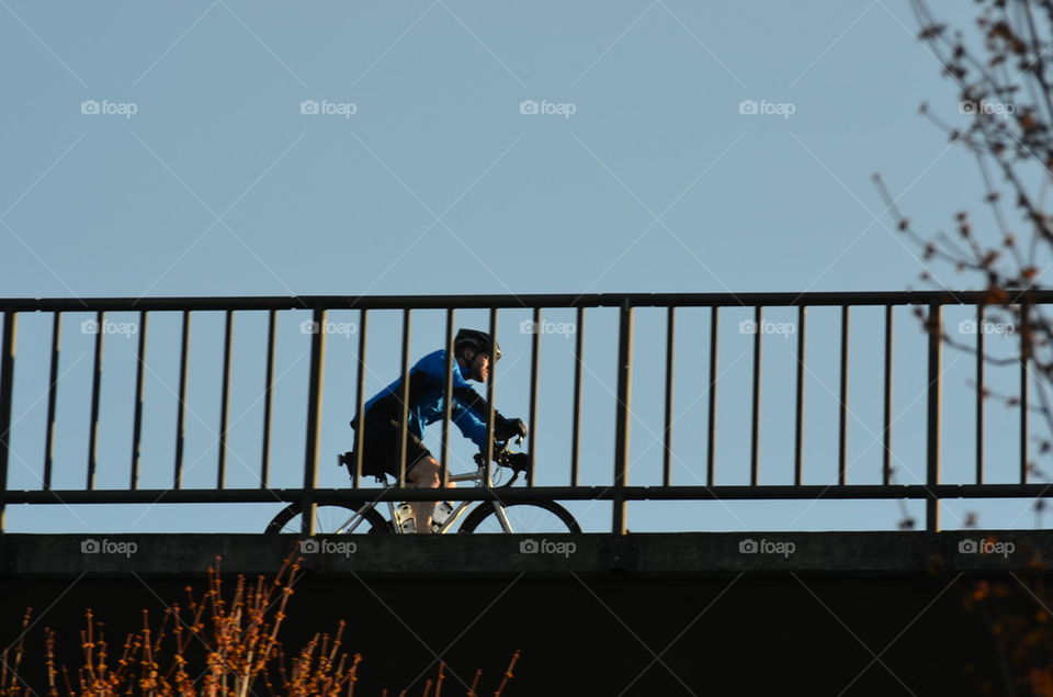 bicyclist on the bike trail