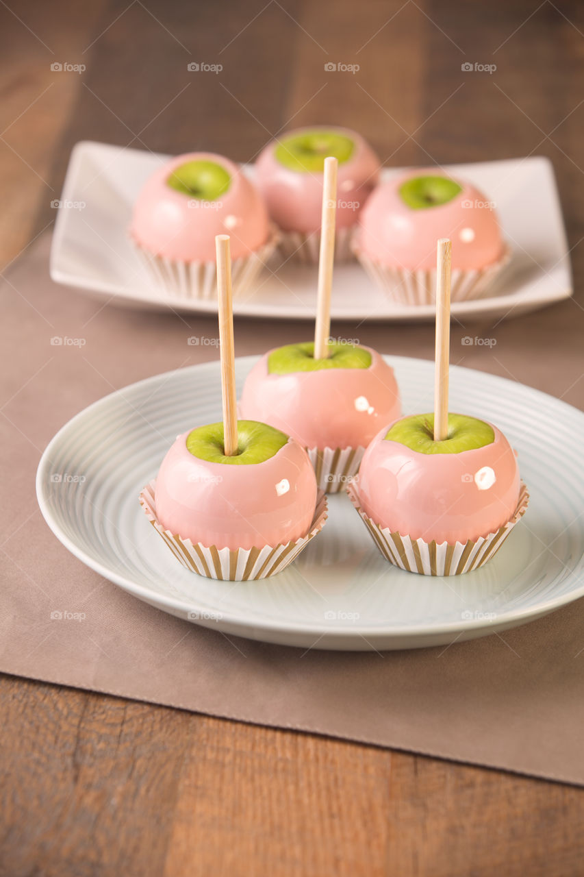 Pink Cotton Candy Apples