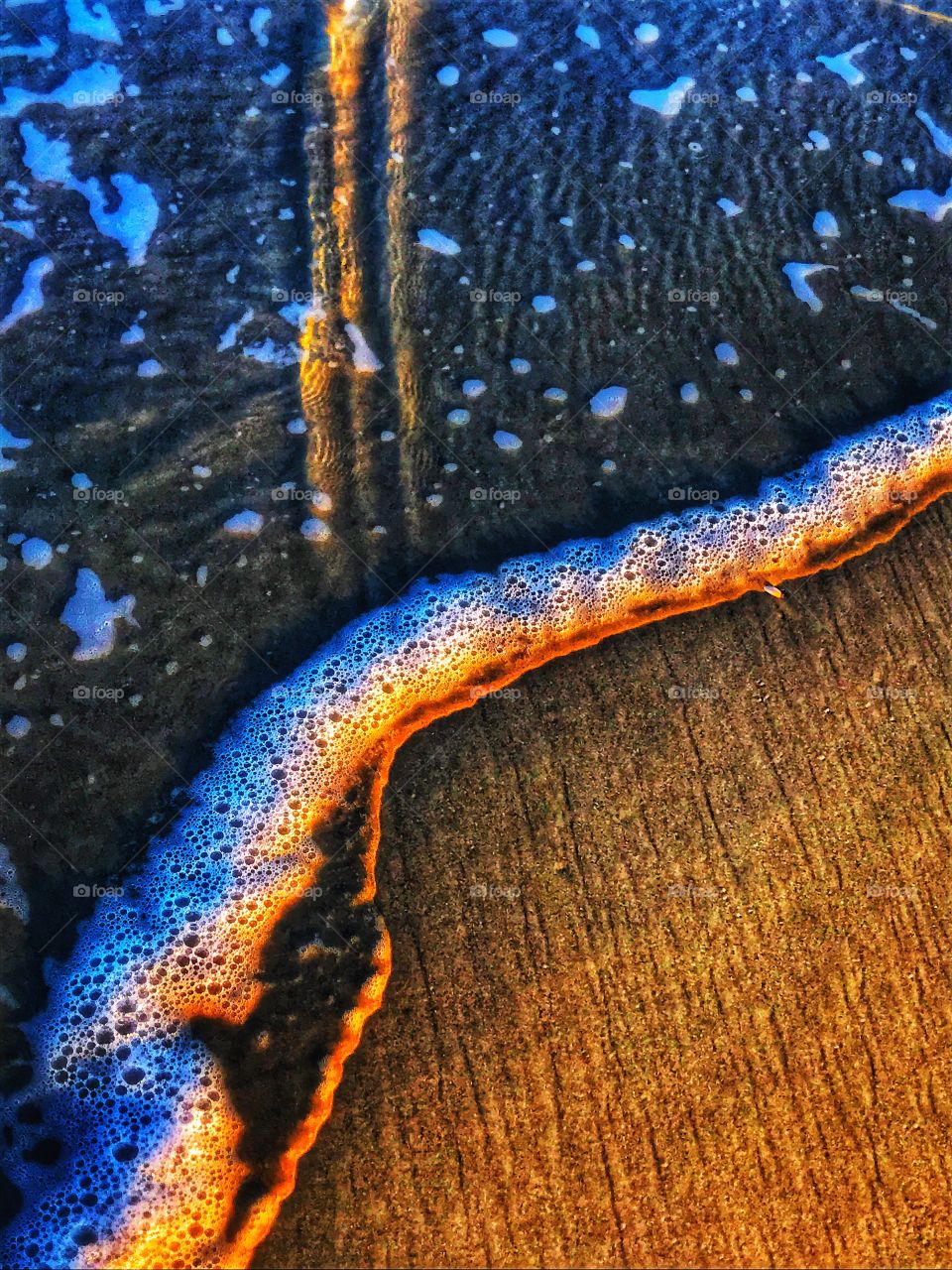 Shore of Atlantic Ocean at sunset—taken in St. Augustine, Florida 