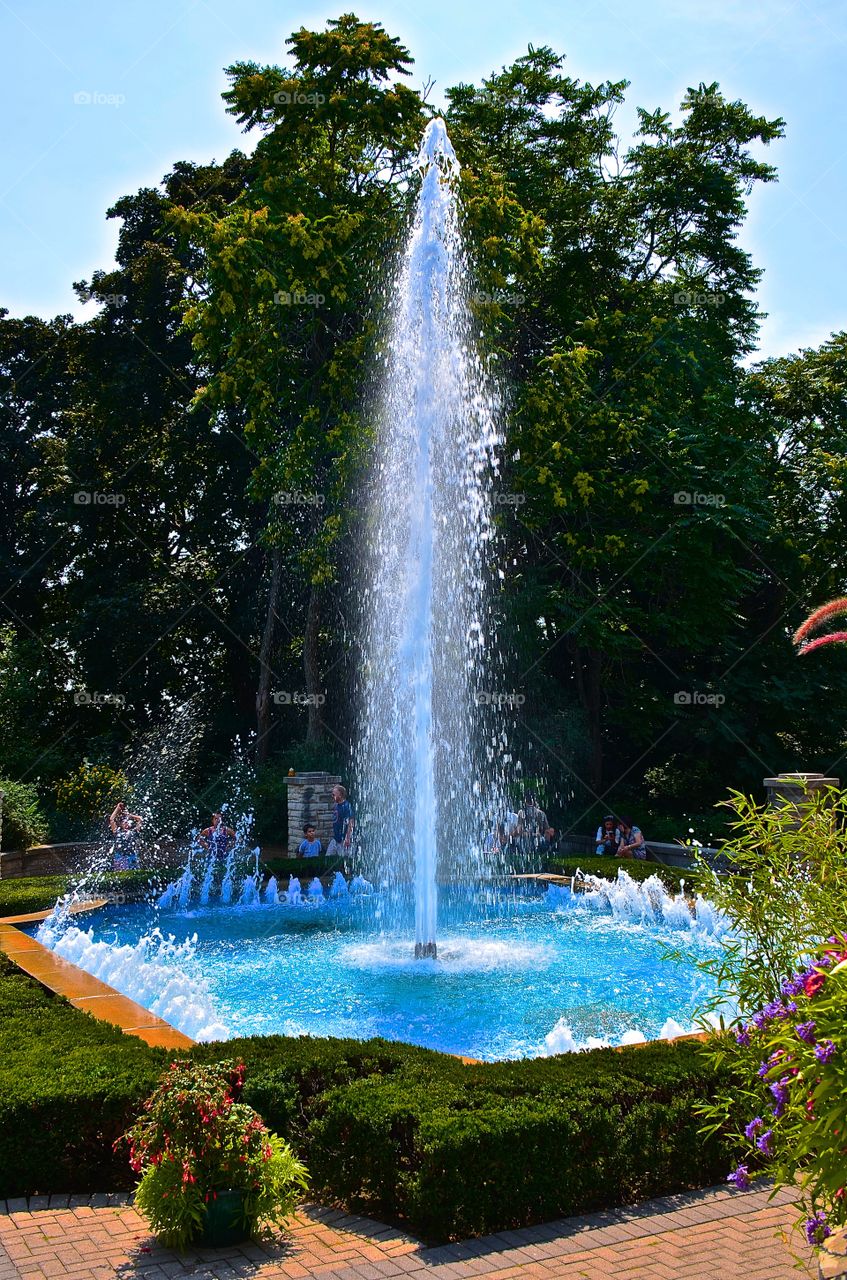 fountain at a castle