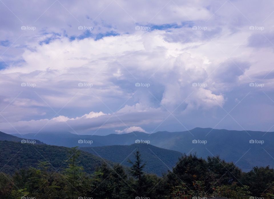 Scenic view of mountain against sky