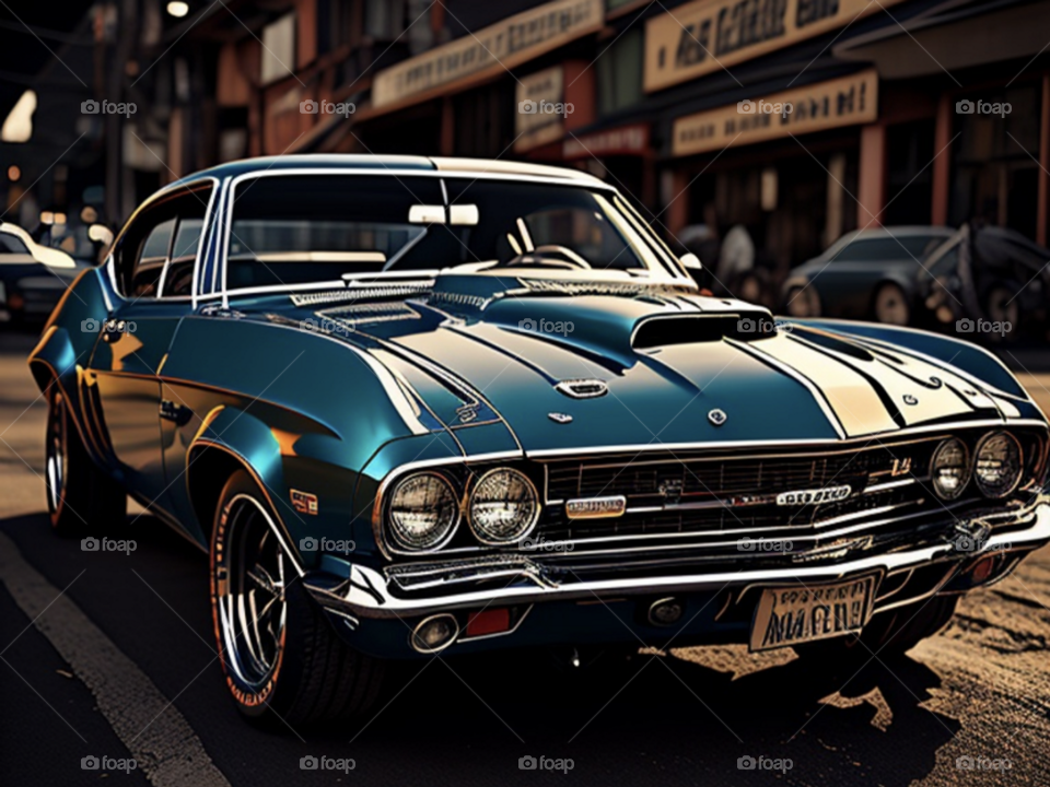 beautiful muscle car view