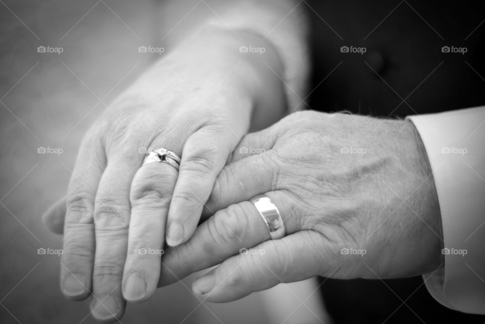 Older couple ties the knot...in black and white