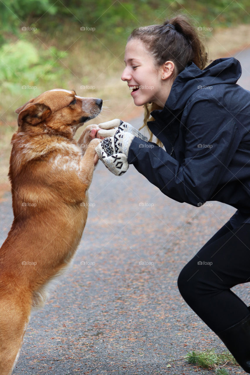 Young woman with her dog