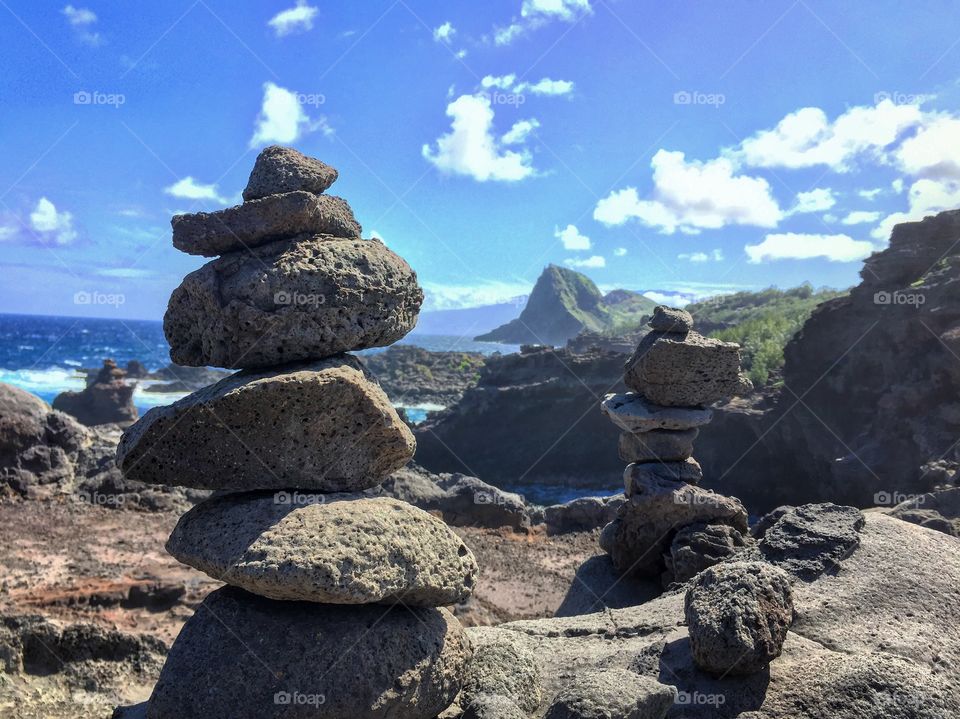 Sacred prayer stones I found on some cliffs next to an odd stone formation 