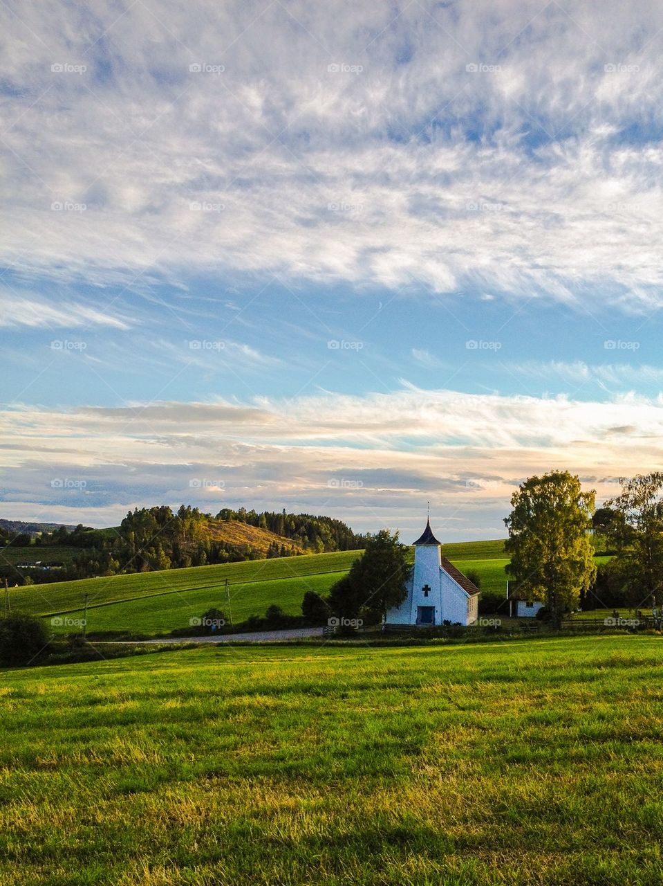 Church in sunset