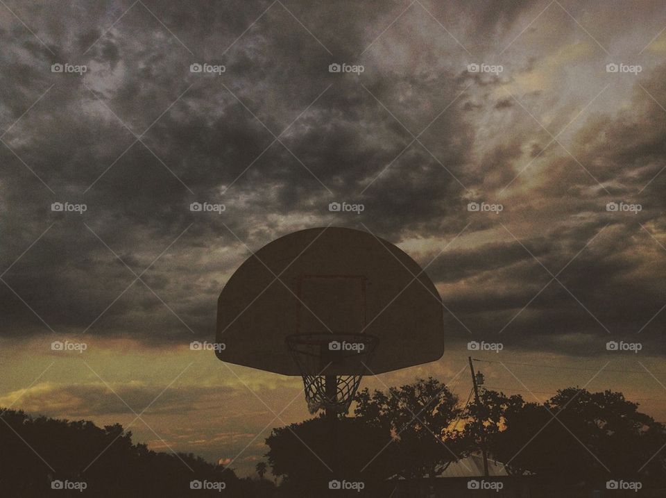 Basketball at Sunset