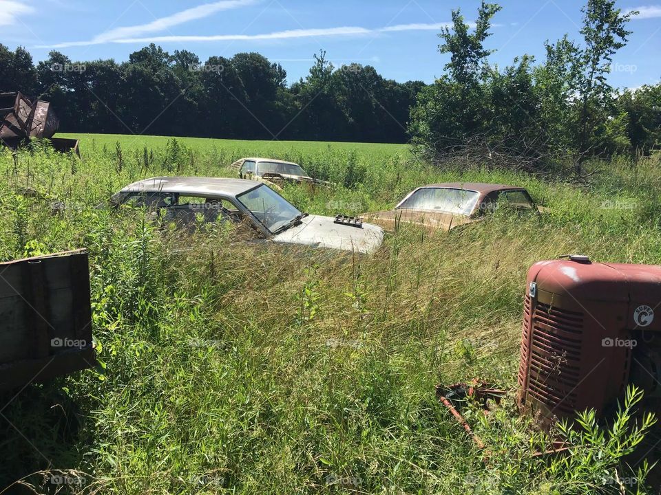 Old cars in Ohio field