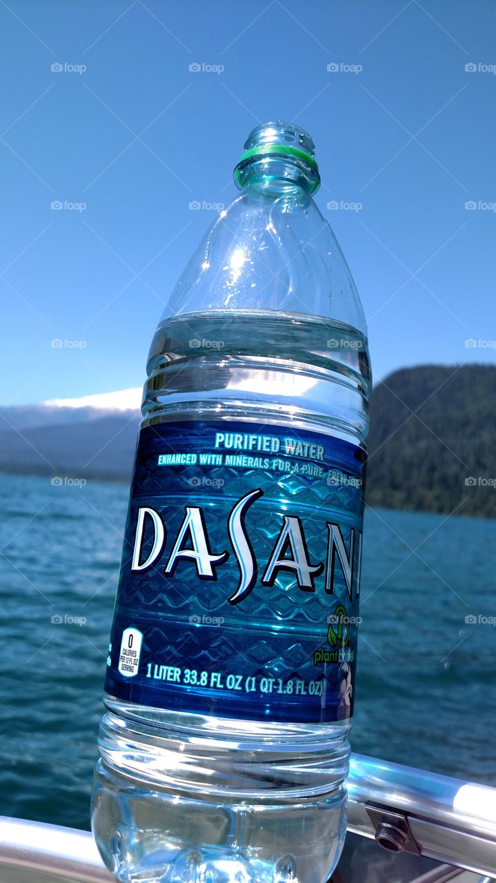 Refreshing. Nothing like drinking a refreshing bottle of DASANI on Mount Baker Lake