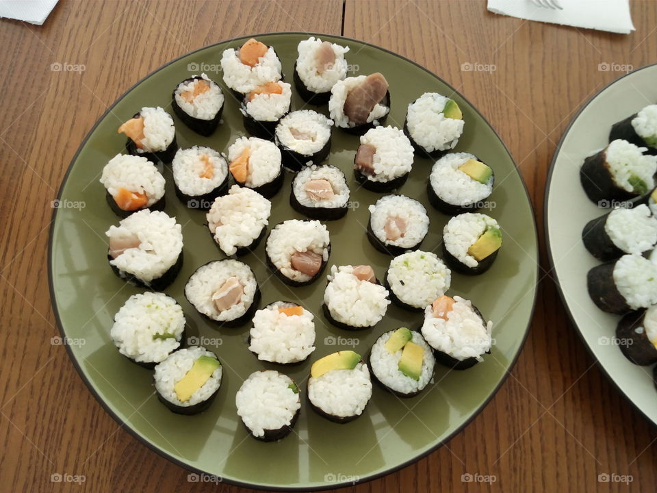 sushi in home