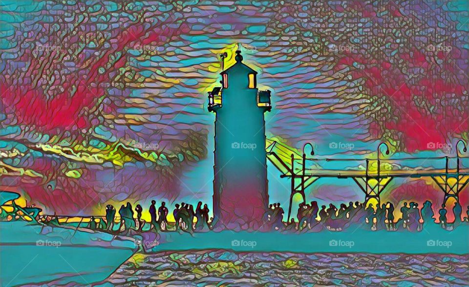 colorful lighthouse