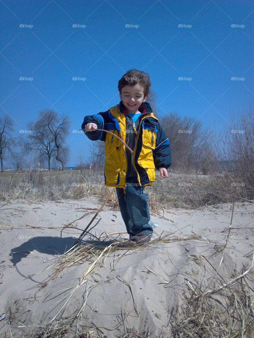 Fun with Sticks. playing