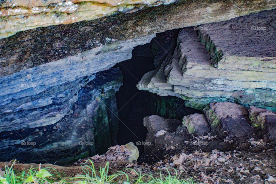 view into the mouth of a cave