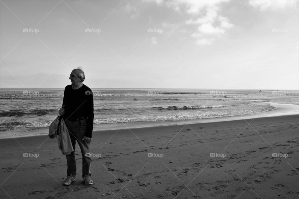 Man at the beach, Italy