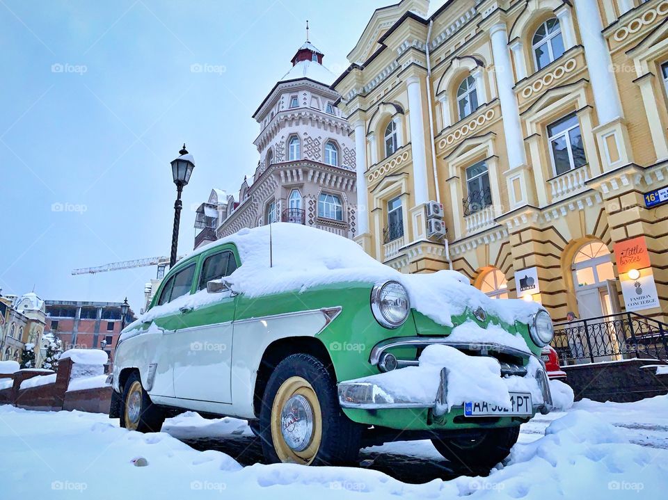 Retro car in the center of Kiev