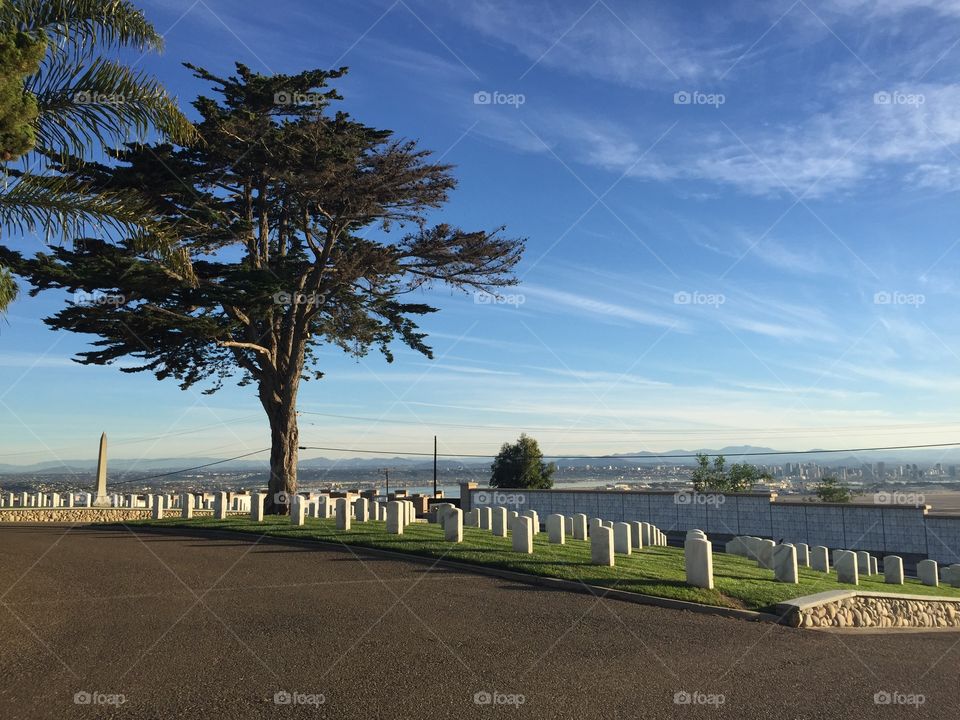 Fort Rosecrans National Cemetery. Beautiful morning at Fort Rosecrans National Cemetery in San Diego, CA.