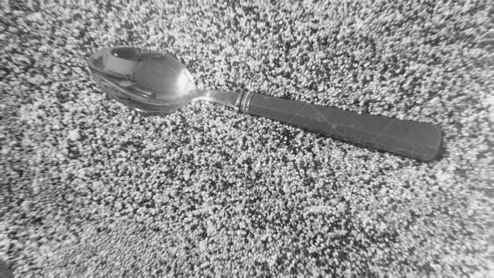 spoon with grams and cereals