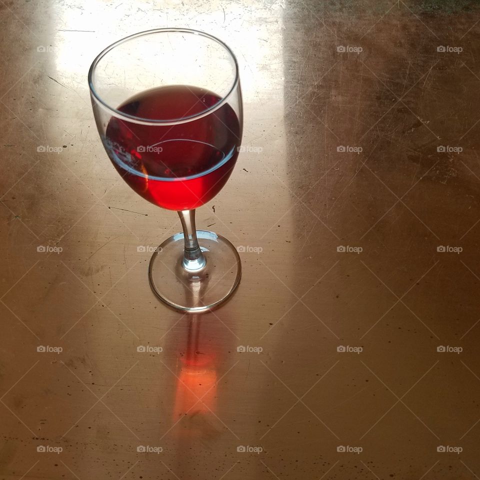 Glass of wine.