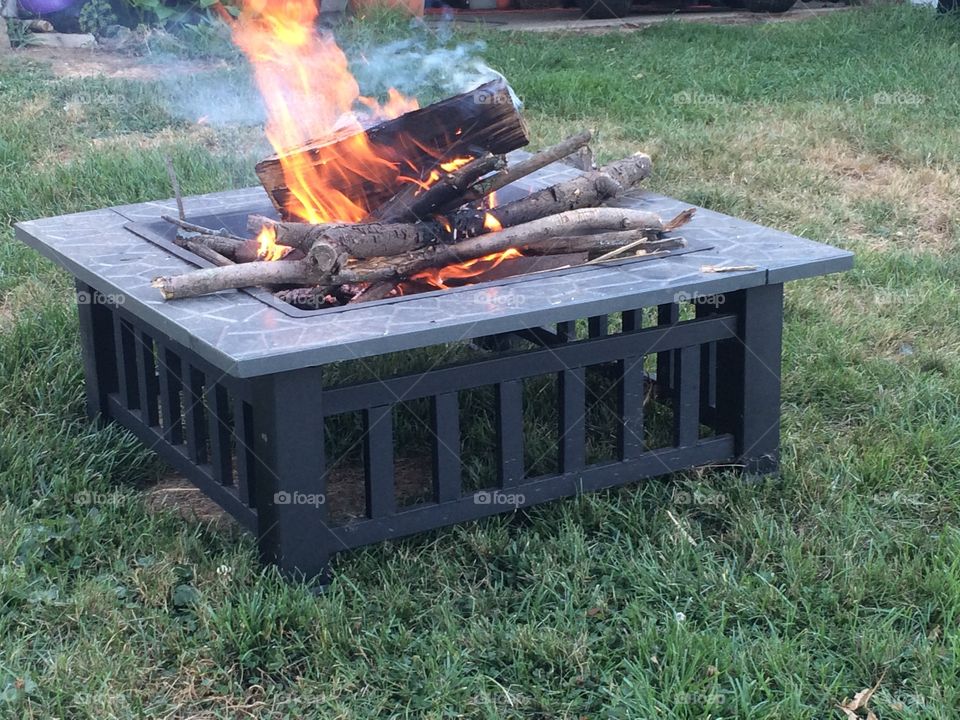 Fall fire in the backyard tonight