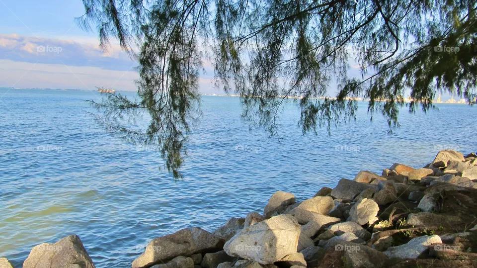 Seaside view in the evening 