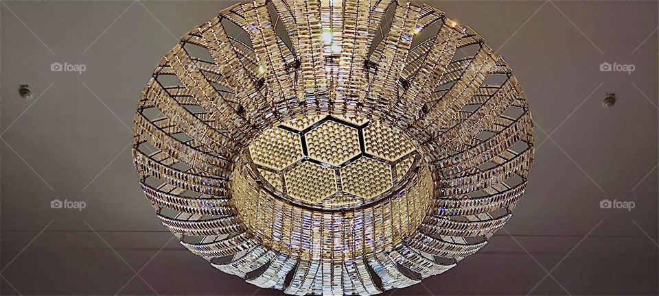 This crystal chandelier hangs in the “Steinerner Saal”, the “Stone Hall” of the “Maximilianeum” in “Munich”, seat of the “Bavarian State Parliament“ known for its amazing architecture and an extensive art collection. 2024. Hypnotic Productions