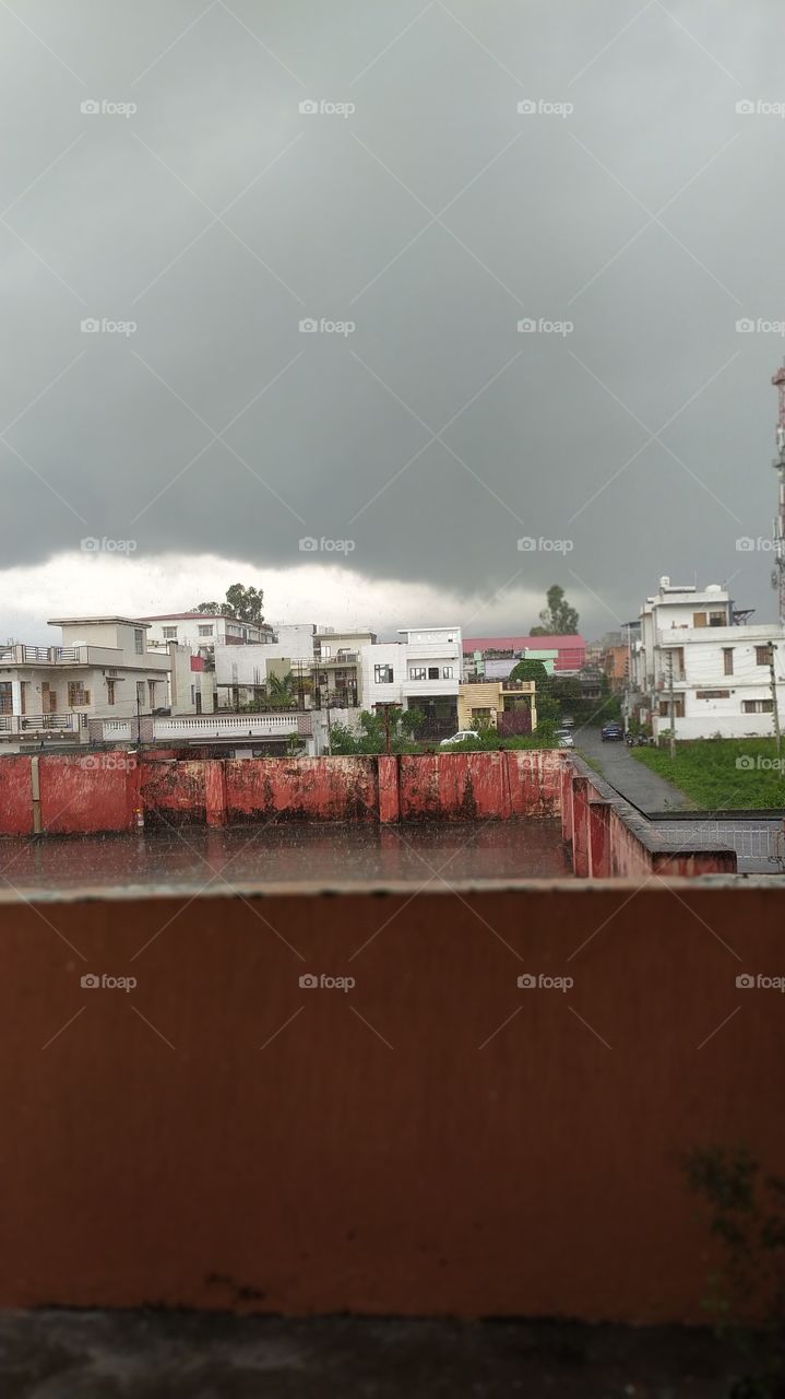 Sudden change in weather: unique characteristic of monsoon. It's raining like cats and dogs.