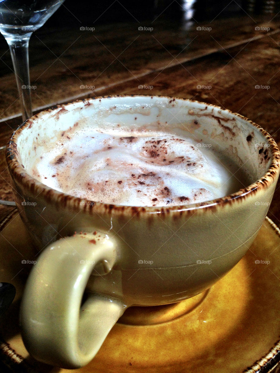 Cup of coffee on restaurant table