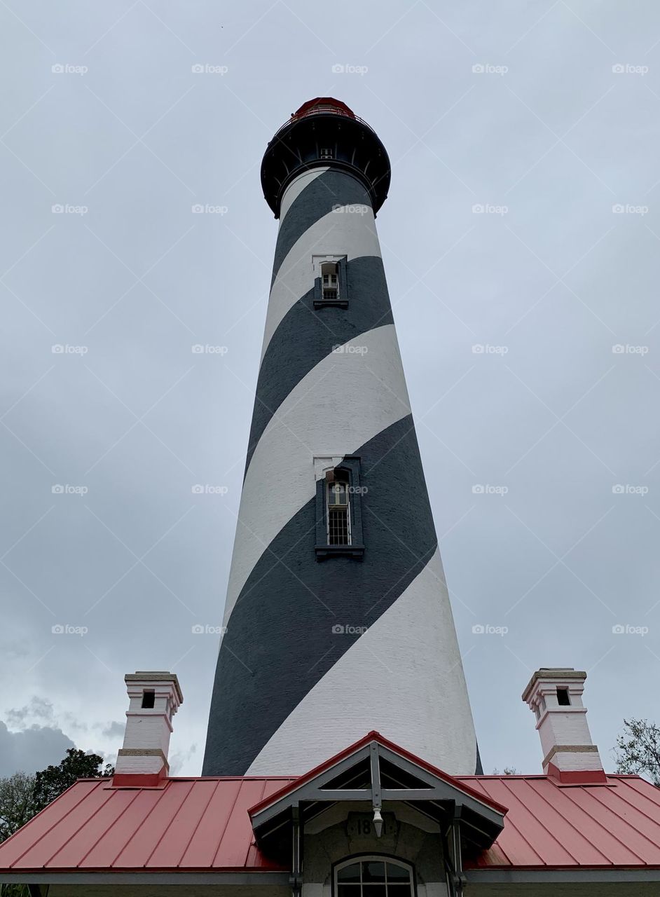 Looking up at the lighthouse