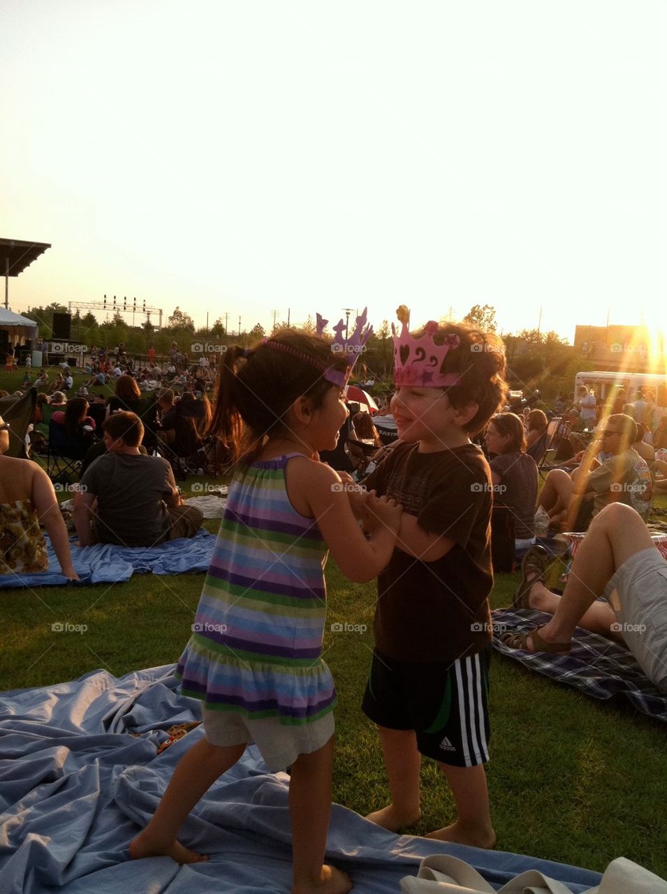 Twin siblings enjoying a dance