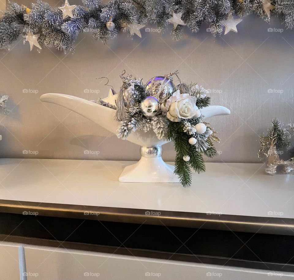 New Year's decoration on the table