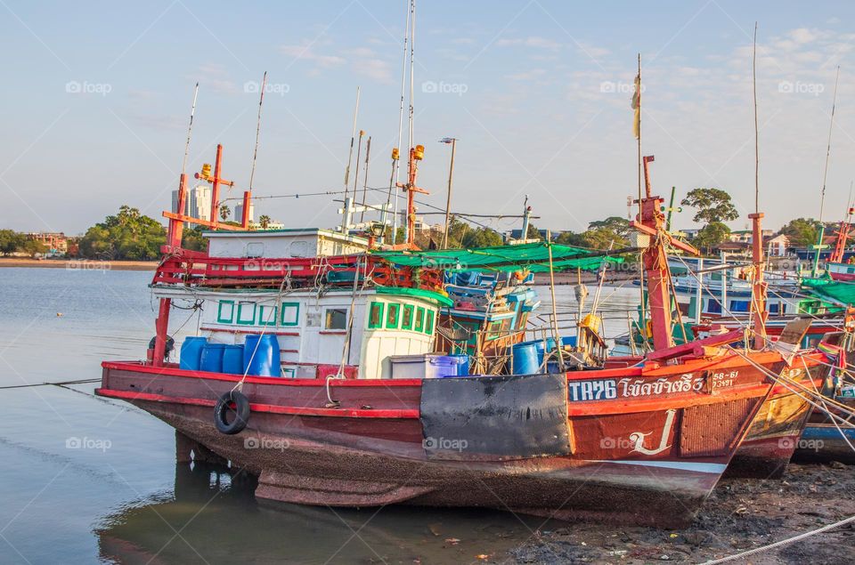 a Thai Fisherman's Boat at a Fishing Pier in Thailand Southeast Asia