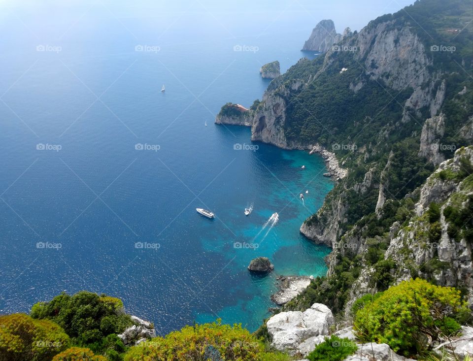 Wonderful view of Capri island in Italy