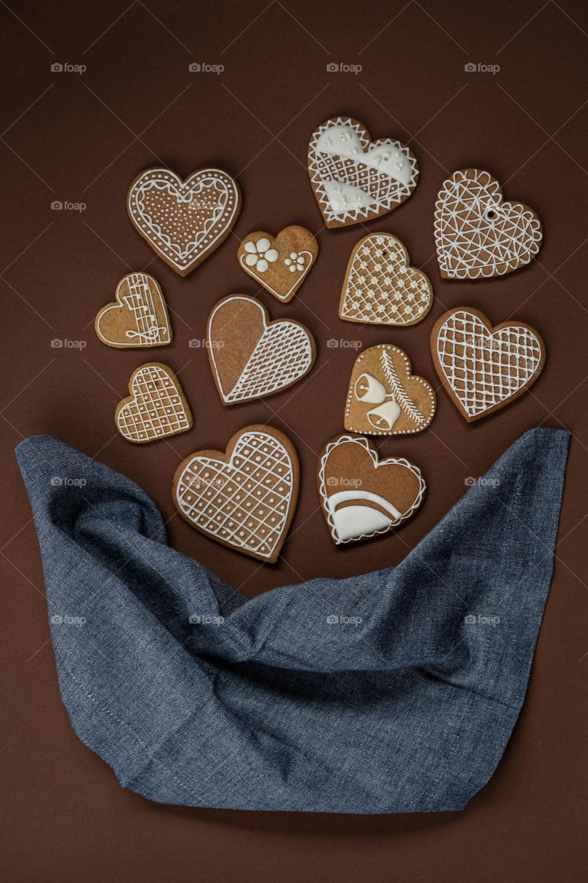 heart-shaped gingerbread cookies