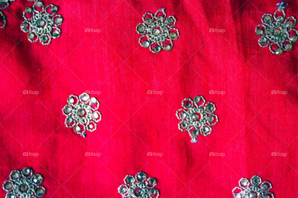 Red embroidery texture