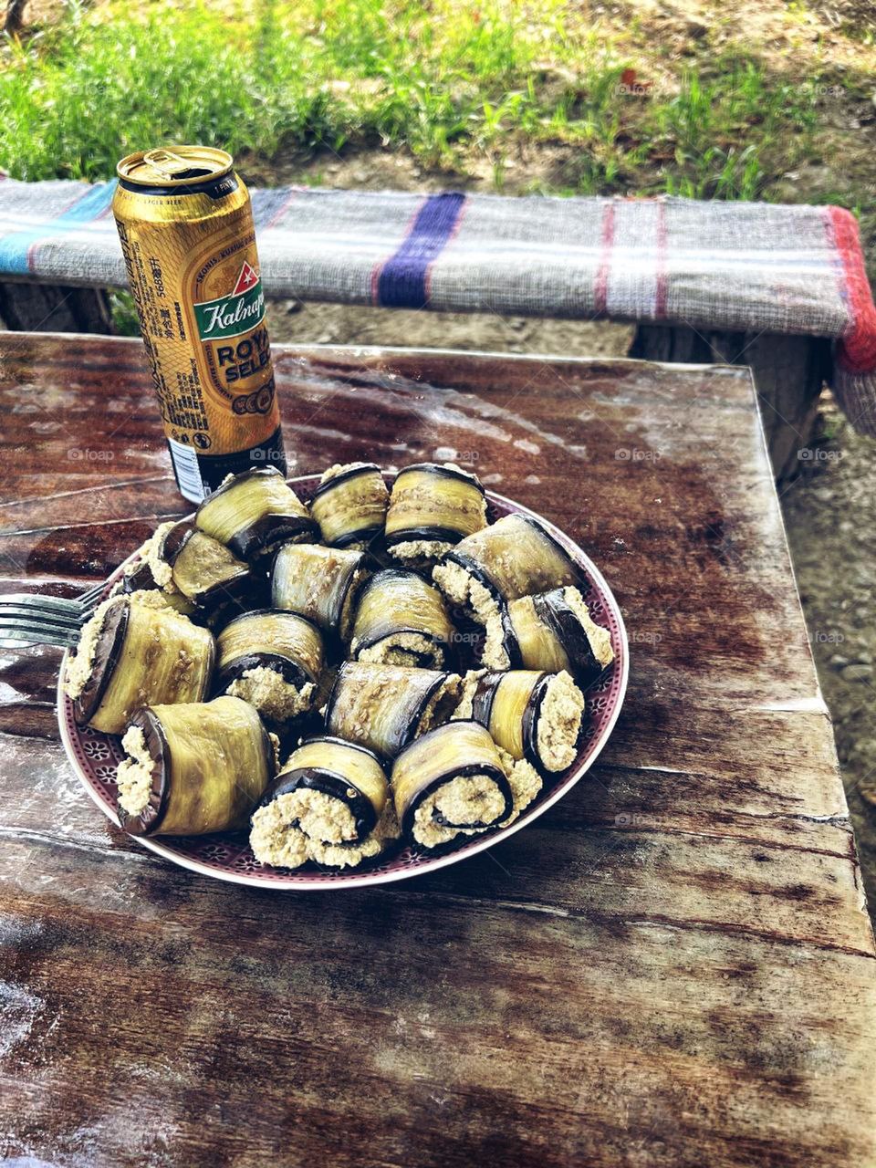 Georgian Eggplant Rolls with Walnuts 