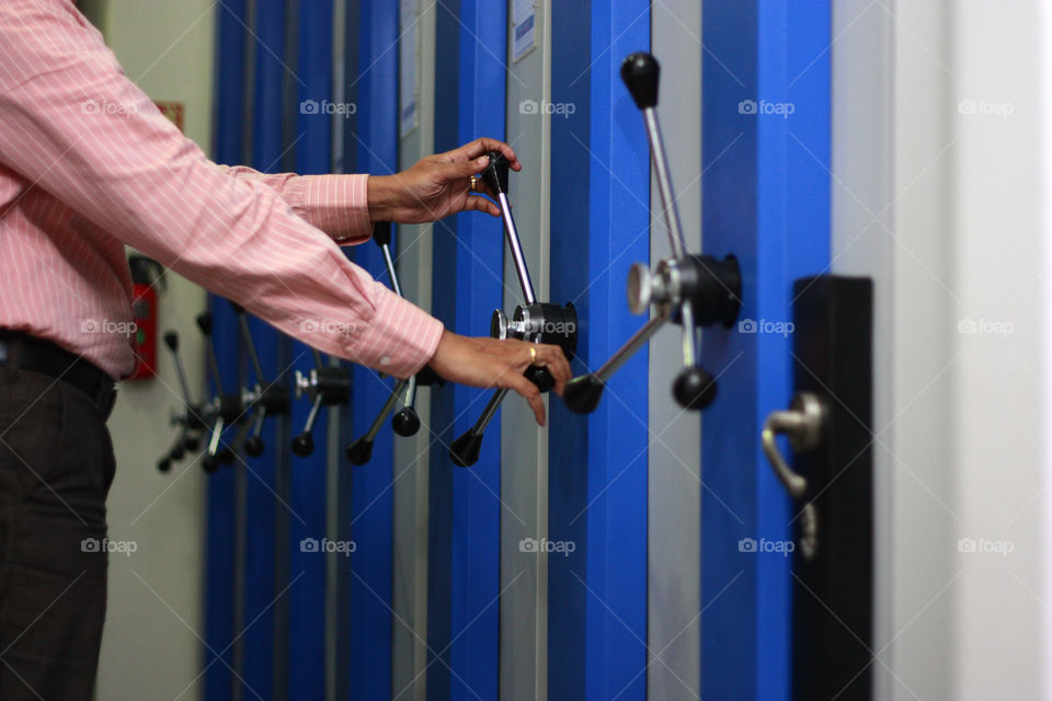 operating a file cabinet