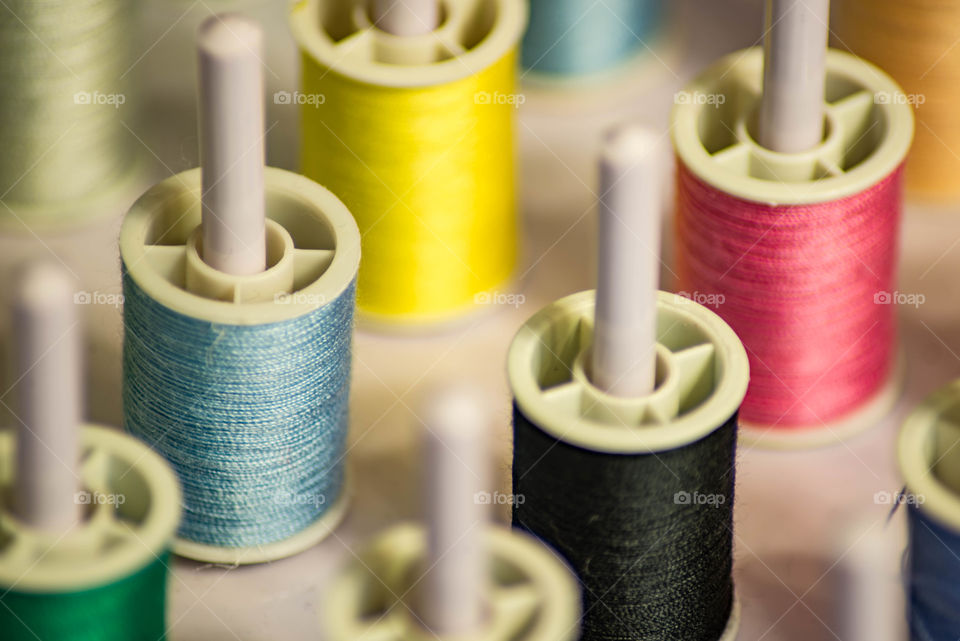 Close-up of a thread spool