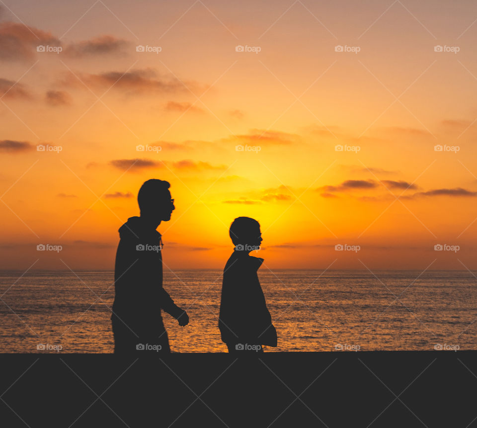 Beautiful sunset at the ocean 