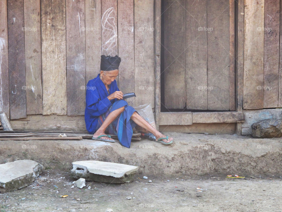 village old lady laos by jpt4u