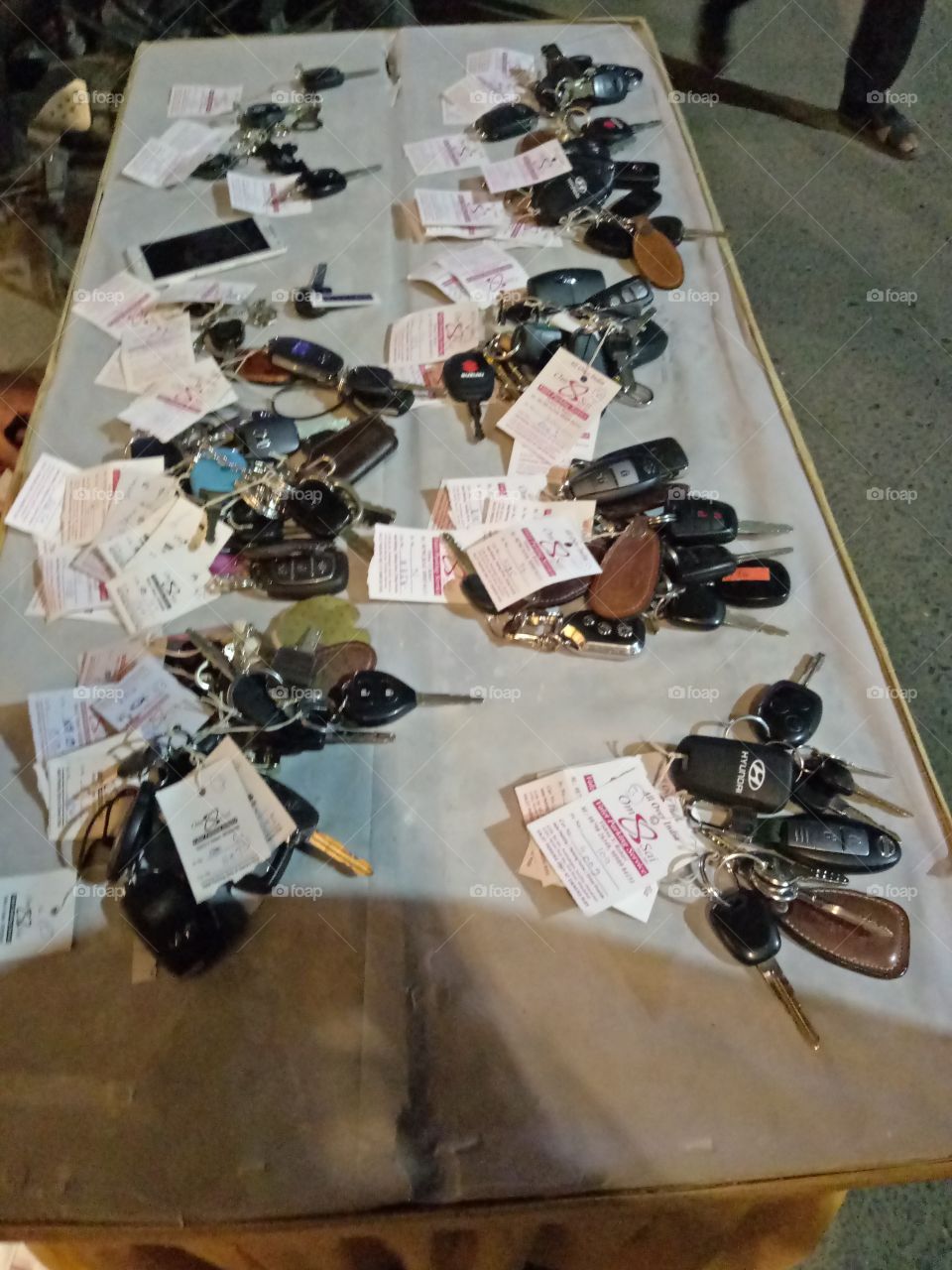 Wallet parking keys' table