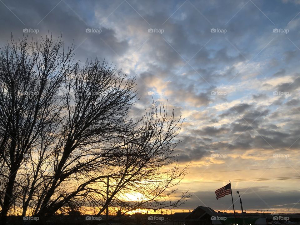 Beautiful sunset in the Midwest. USA