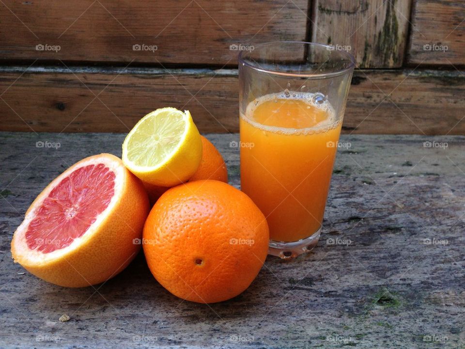 Oranges, lemons and grapefruit- fruit and juice