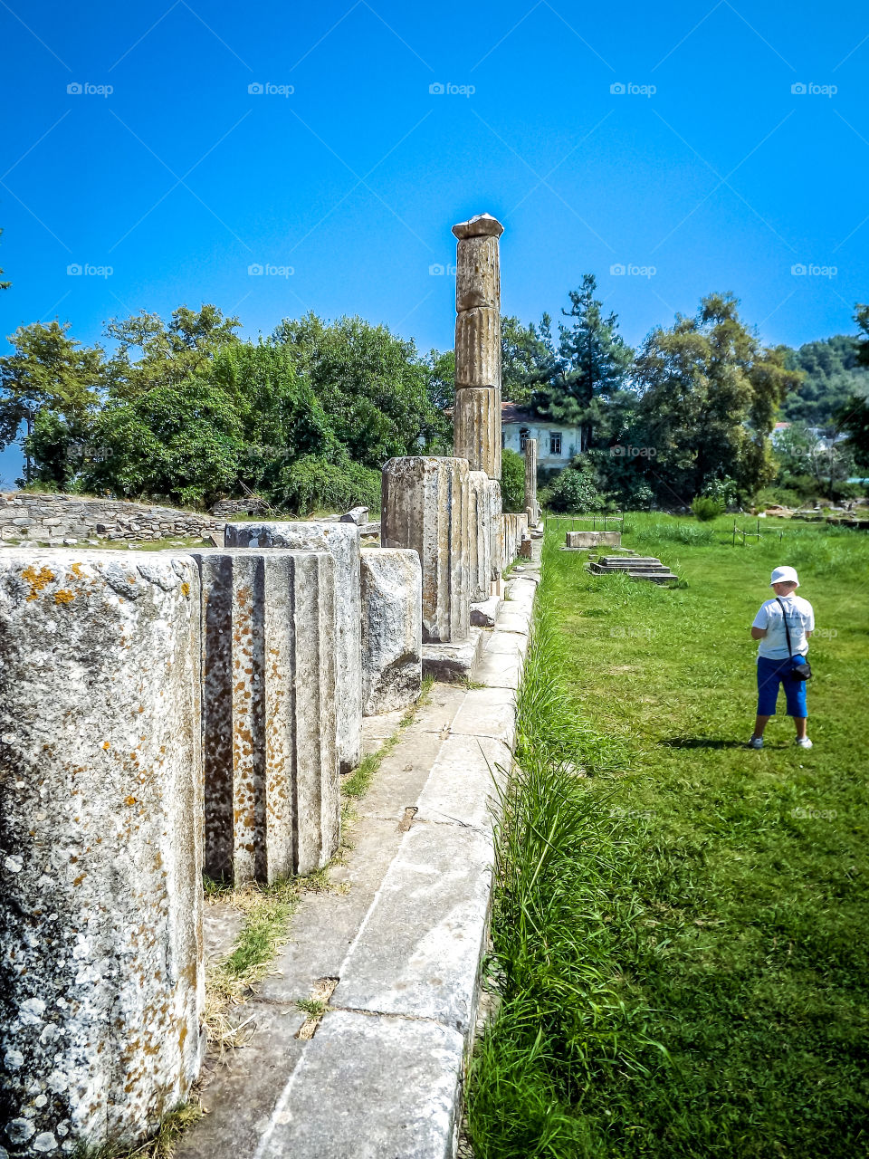  

Ruins of ancient Agora in Thassos, Limenas, Greece.