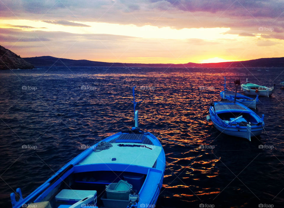 sunset boats sea magic by buletrol